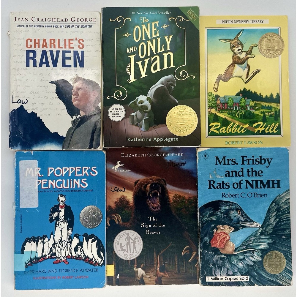 Lot of 10 Children's Books Animal Stories Classics One and Only Ivan Time Cat